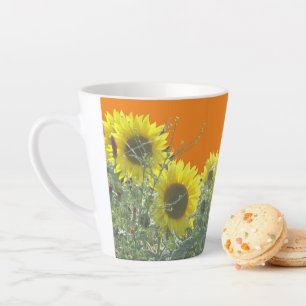 Caneca De Café Latte Sunflower Cust. BC Orange Latte Mug