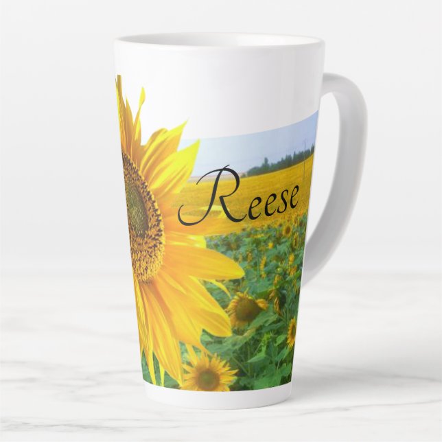 Caneca De Café Latte Sunflower Latte Mug (Ângulo direito)