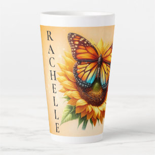Caneca De Café Latte Sunflower Monarch