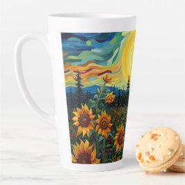 Caneca De Café Latte Sunflowers