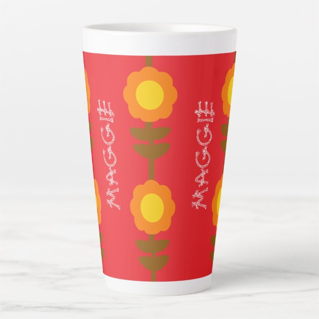 Caneca De Café Latte Sunny Bloom Latte Mug (Frente)