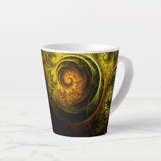 Caneca De Café Latte Sunrise Floral Red Abstrato Art