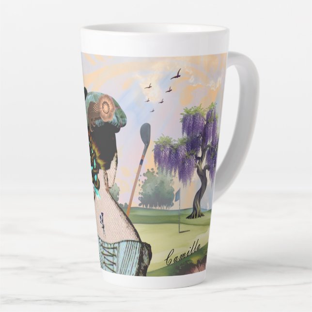 Caneca De Café Latte Sunrise Tee Time Latte Mug (Ângulo direito)