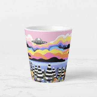 Caneca De Café Latte Sunrise with UFO