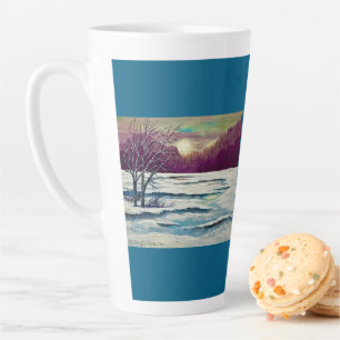 Caneca De Café Latte Sunset de inverno
