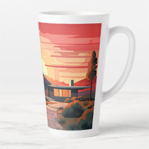 Caneca De Café Latte Sunset Moderno do Século médio