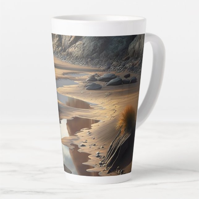 Caneca De Café Latte Sunset Shore (Ângulo direito)