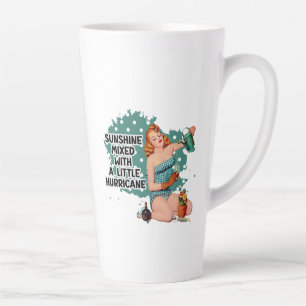 Caneca De Café Latte Sunshine Misturado com Furacão Retro Familiar