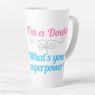 Caneca De Café Latte Super-herói bonito Doula