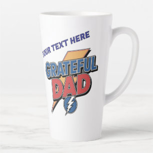 Caneca De Café Latte Super-herói Personalizado do Papai Grato