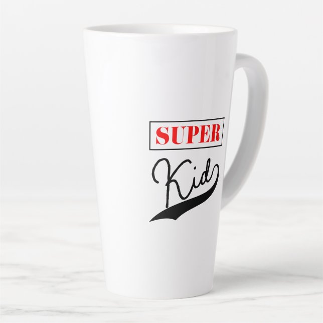 Caneca De Café Latte Super Kid (Ângulo direito)