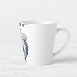 Caneca De Café Latte Super Mãe Personalizada com Filho e Filha Presente