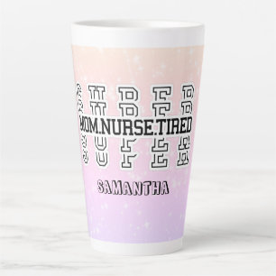 Caneca De Café Latte Super Super-Mãe, Enfermeira, Cansada