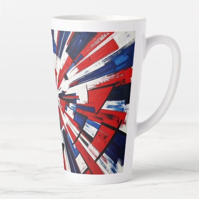 Caneca De Café Latte Supernova Pop – Explosão Geométrica Abstrata (Direita)