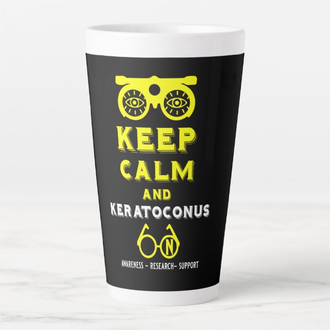 Caneca De Café Latte Suporte E Consciência De Keratoconus (Frente)