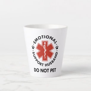 Caneca De Café Latte Suporte Emocional Marido Não Pet