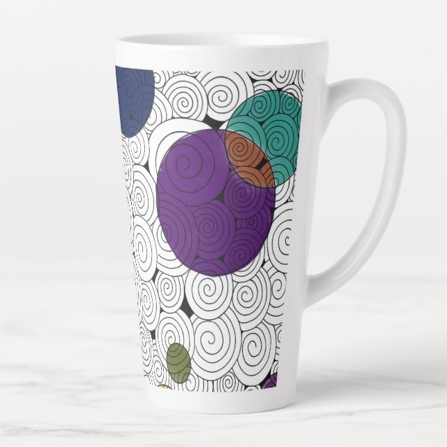 Caneca De Café Latte Suportes e círculos (Direita)