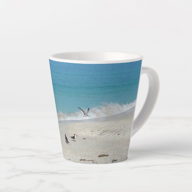 Caneca De Café Latte Surf da manhã Latte Mug (Ângulo direito)