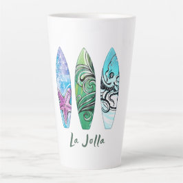 Caneca De Café Latte Surfboards La Jolla California