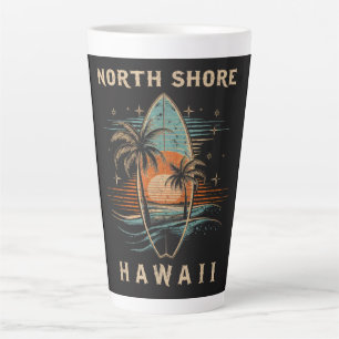 Caneca De Café Latte Surfista North Shore Havaí