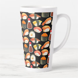 Caneca De Café Latte Sushi japonês bonito