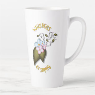 Caneca De Café Latte Sussurros de Primavera Floral T-Shirt - Bloom Româ
