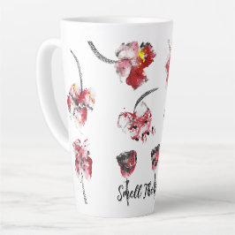Caneca De Café Latte Sussurros Florais - Hibisco e Rosa em Acrílico Abs