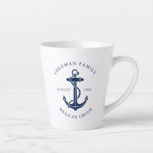 Caneca De Café Latte Swag anual de Âncora Náutica de Cruzeiro Personali