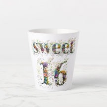 Sweet 16 Happy Birthday Wildflower Text