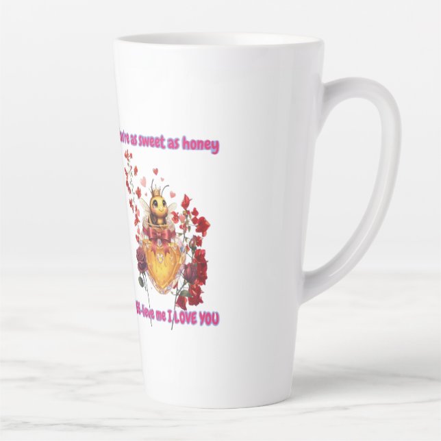 Caneca De Café Latte Sweet BEE mine-BEE lieve me i love you (Direita)