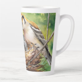 Caneca De Café Latte Sweet bird nest painting