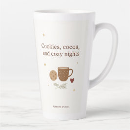Caneca De Café Latte Sweet Holiday | Cookies, Cocoa, and Cozy Nights 