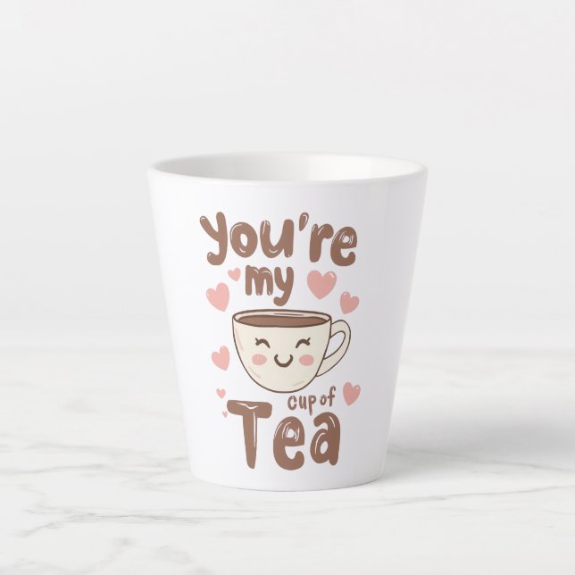 Caneca De Café Latte Sweet Valentine's Day Tea Lover Quote (Frente)