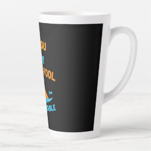 Caneca De Café Latte Swimmer Pee Na Piscina