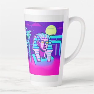 Caneca De Café Latte Synthwave Pharaoh