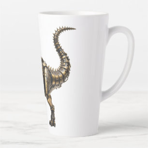 Caneca De Café Latte T-Rex Mech Steampunk – Fera Dino de Latão