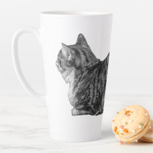 Caneca De Café Latte Tabby Loaf, Textura Suave