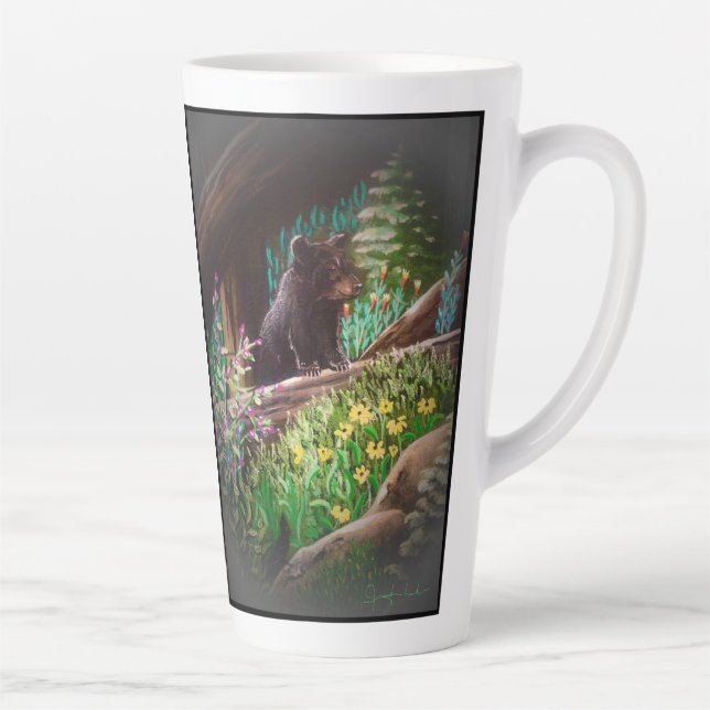 Caneca De Café Latte Taça BearLatte Curiosa (Direita)