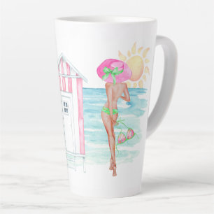 Caneca De Café Latte Taça de Latte de Bela Beleza de Praia Tropical