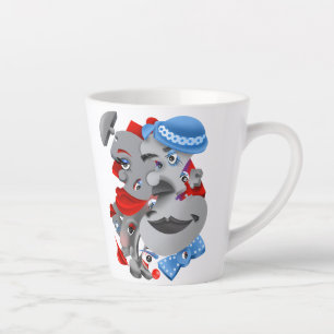 Caneca De Café Latte Taça de Latte de Rostos Surreais e Artísticos