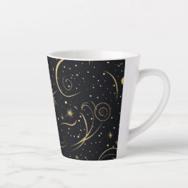 Caneca De Café Latte Taça Espresso Dourada Celestial