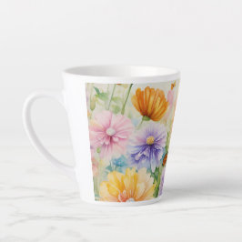 Caneca De Café Latte Taça Floral Decente