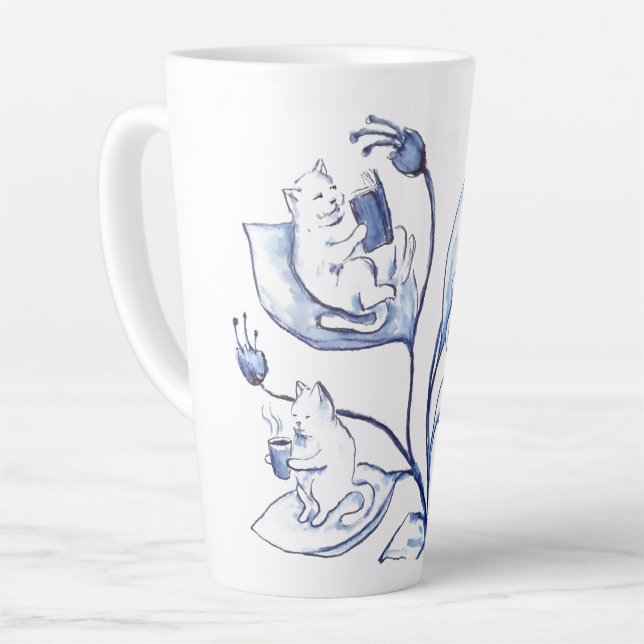 Caneca De Café Latte Taça Gato de Conteúdo (Ângulo esquerdo)
