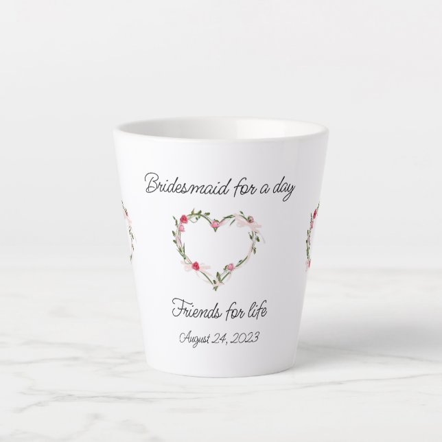 Caneca De Café Latte Taça Latte de Bridesmaid (Frente)