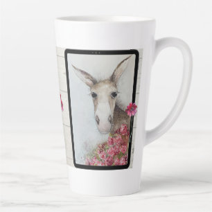 Caneca De Café Latte Taça Latte de Burro de Aquarela