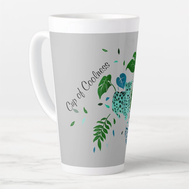 Caneca De Café Latte Taça Leopardo de Coolness (Ângulo esquerdo)