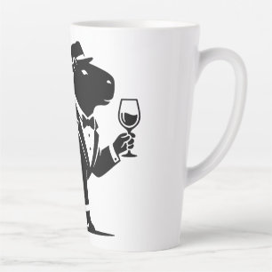 Caneca De Café Latte Tacaça de Vinho Capivara Engraçada Minimalista Mod