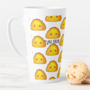 Caneca De Café Latte Taco de Casca Dura de Carne Moída Mexicana