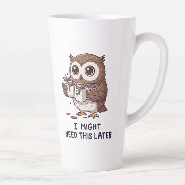 Caneca De Café Latte Talvez Eu Precise de Café Mais Tarde - Humor Diver (Direita)