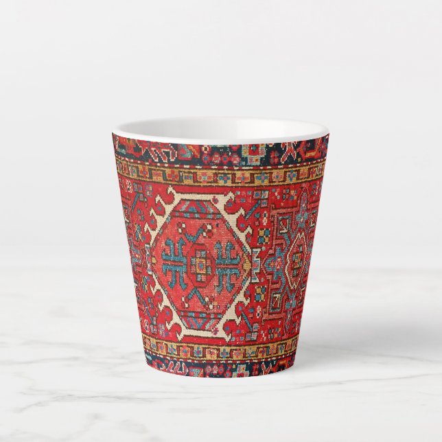 Caneca De Café Latte Tapete Antigo Oriental Turco Persa (Frente)